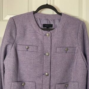 Talbots Lavender Herringbone Pattern Wool Blend Jacket